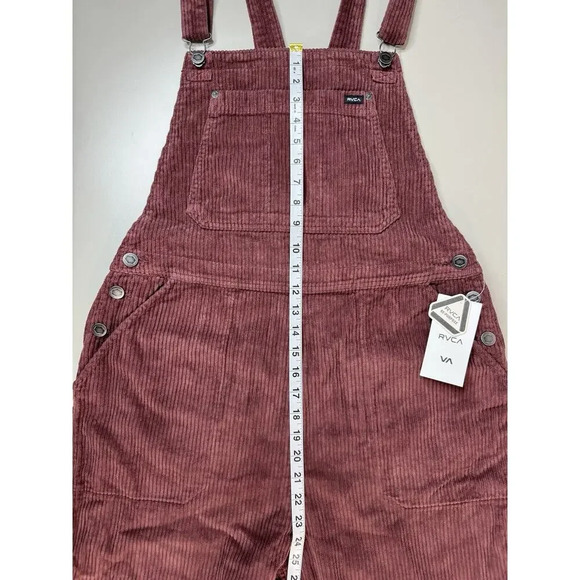 RVCA NWT Womens Corduroy Dungarees Overalls Wine Sz 30 Workwear Outdoor GORPCORE - Picture 13 of 16